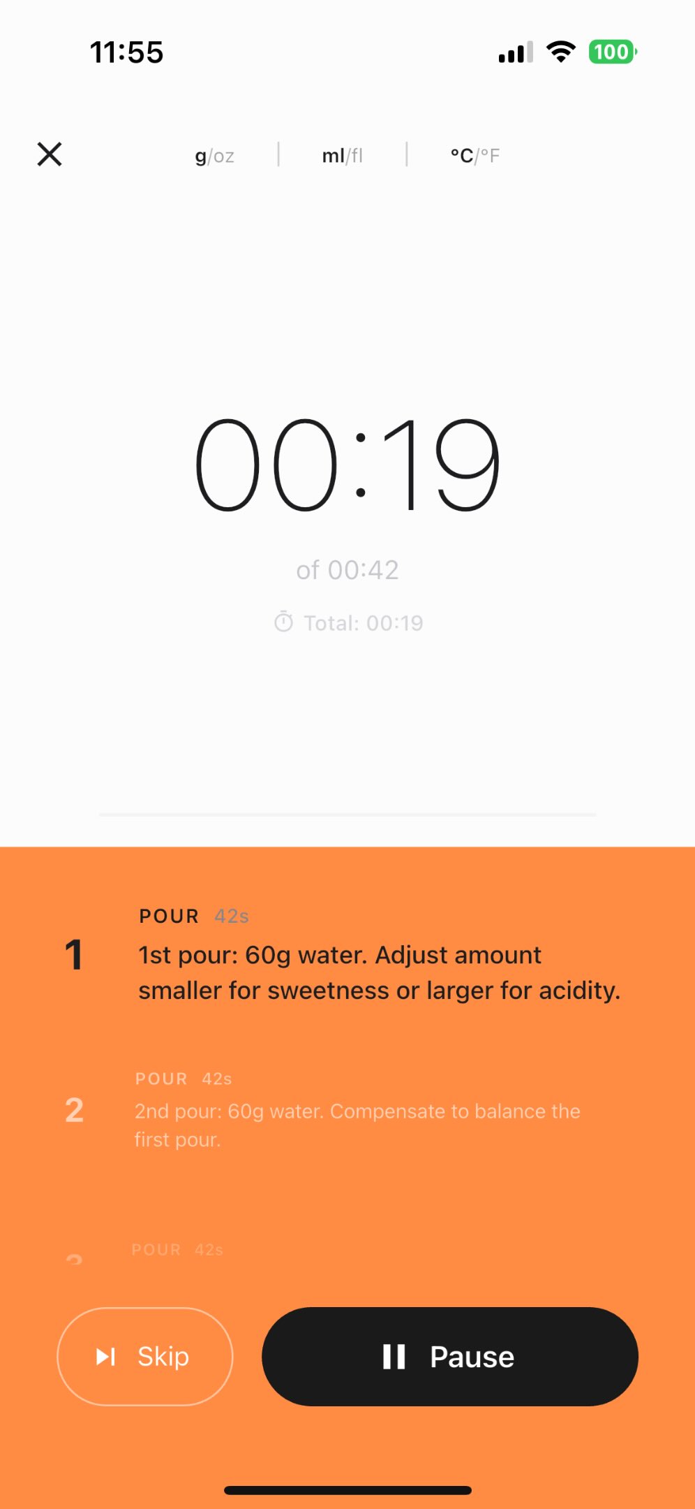 Cofy Cat timer workflow for brewing coffee